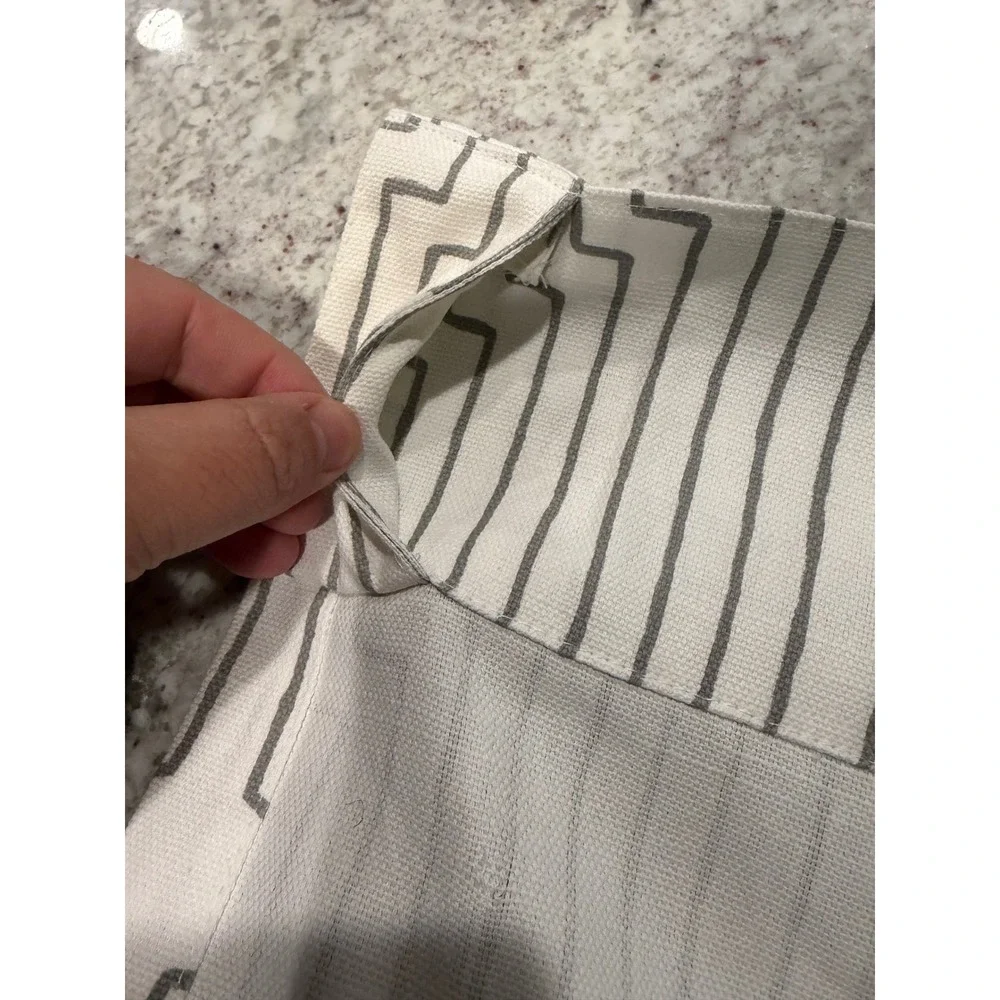 West Elm Cotton‎ Geometric Maze Curtain Panels Grey White 50x76 Set of 4